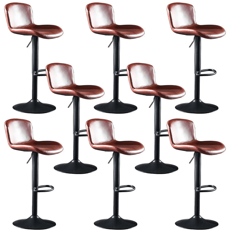 Faux Leather Barstools Adjustable Height Swivel Barstool with Footrest Red 8 Piece Set Clearhalo 'Bar Furniture' 'Bar Stools' 'bar_stools' 'furn' 'furn_bar_stools' 'Furniture' 'Kitchen & Dining Furniture' 7015404