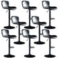 Faux Leather Barstools Adjustable Height Swivel Barstool with Footrest Black 8 Piece Set Clearhalo 'Bar Furniture' 'Bar Stools' 'bar_stools' 'furn' 'furn_bar_stools' 'Furniture' 'Kitchen & Dining Furniture' 7015405