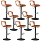 Faux Leather Barstools Adjustable Height Swivel Barstool with Footrest Brown 8 Piece Set Clearhalo 'Bar Furniture' 'Bar Stools' 'bar_stools' 'furn' 'furn_bar_stools' 'Furniture' 'Kitchen & Dining Furniture' 7015406