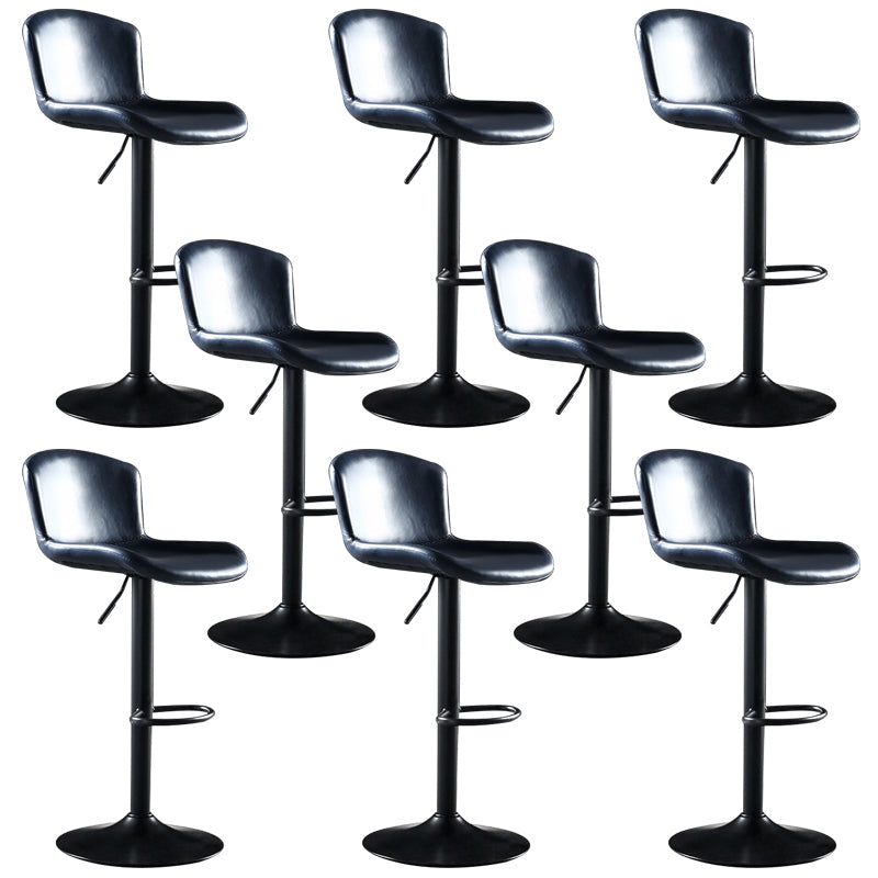 Faux Leather Barstools Adjustable Height Swivel Barstool with Footrest Blue 8 Piece Set Clearhalo 'Bar Furniture' 'Bar Stools' 'bar_stools' 'furn' 'furn_bar_stools' 'Furniture' 'Kitchen & Dining Furniture' 7015407