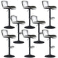 Faux Leather Barstools Adjustable Height Swivel Barstool with Footrest Gray 8 Piece Set Clearhalo 'Bar Furniture' 'Bar Stools' 'bar_stools' 'furn' 'furn_bar_stools' 'Furniture' 'Kitchen & Dining Furniture' 7015408