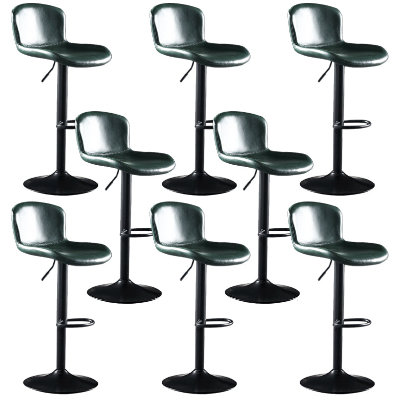 Faux Leather Barstools Adjustable Height Swivel Barstool with Footrest Green 8 Piece Set Clearhalo 'Bar Furniture' 'Bar Stools' 'bar_stools' 'furn' 'furn_bar_stools' 'Furniture' 'Kitchen & Dining Furniture' 7015409