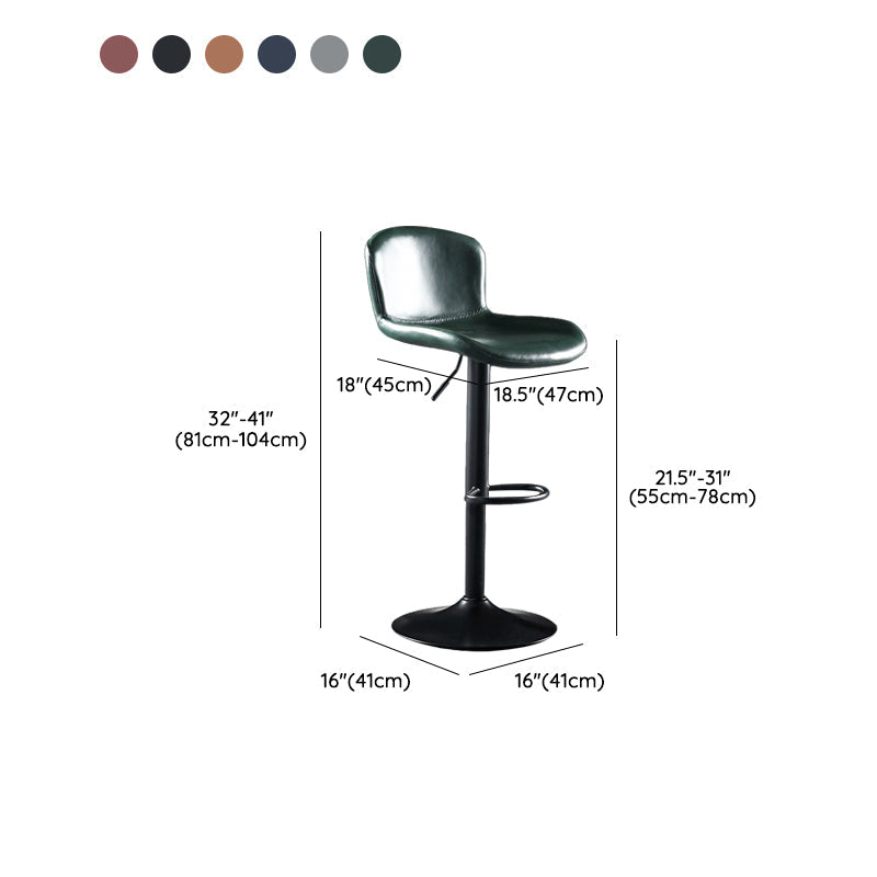 Faux Leather Barstools Adjustable Height Swivel Barstool with Footrest Clearhalo 'Bar Furniture' 'Bar Stools' 'bar_stools' 'furn' 'furn_bar_stools' 'Furniture' 'Kitchen & Dining Furniture' 7015410