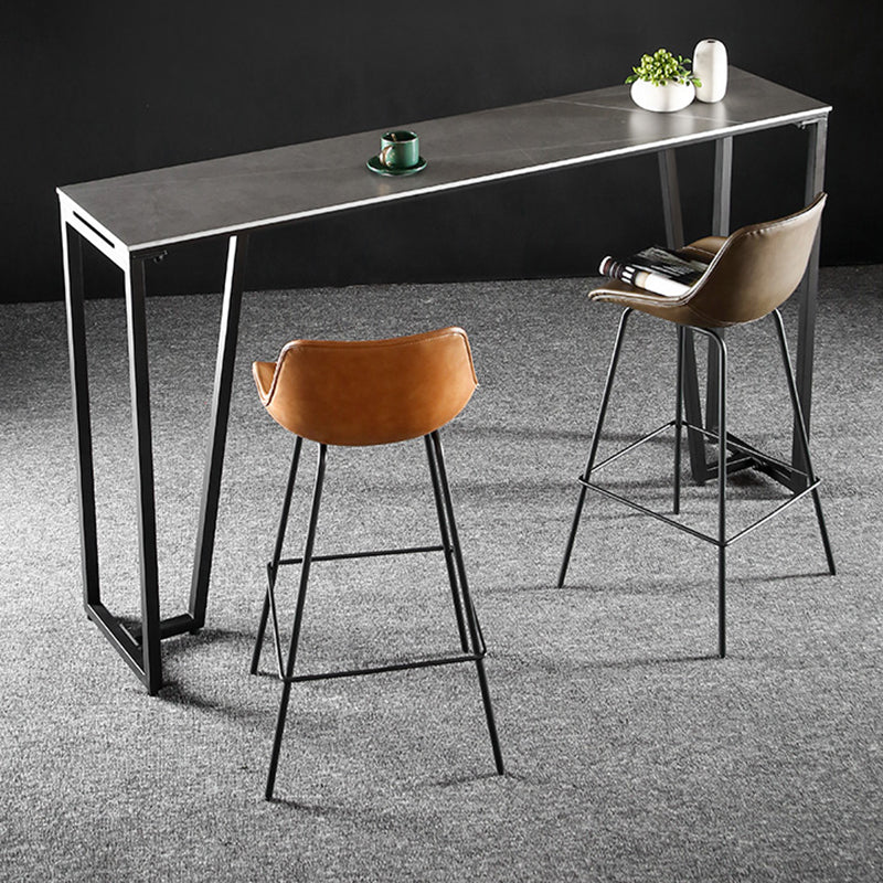 Faux Leather Dining Stools Bucket Armless Bar Stools with Metal Legs Clearhalo 'Bar Furniture' 'Bar Stools' 'bar_stools' 'furn' 'furn_bar_stools' 'Furniture' 'Kitchen & Dining Furniture' 7015411