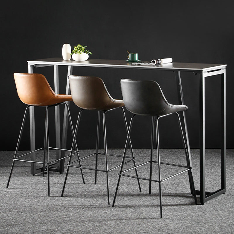 Faux Leather Dining Stools Bucket Armless Bar Stools with Metal Legs Clearhalo 'Bar Furniture' 'Bar Stools' 'bar_stools' 'furn' 'furn_bar_stools' 'Furniture' 'Kitchen & Dining Furniture' 7015418