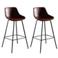 Faux Leather Dining Stools Bucket Armless Bar Stools with Metal Legs Red 2 Piece Set Clearhalo 'Bar Furniture' 'Bar Stools' 'bar_stools' 'furn' 'furn_bar_stools' 'Furniture' 'Kitchen & Dining Furniture' 7015423
