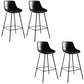 Faux Leather Dining Stools Bucket Armless Bar Stools with Metal Legs Gray 4 Piece Set Clearhalo 'Bar Furniture' 'Bar Stools' 'bar_stools' 'furn' 'furn_bar_stools' 'Furniture' 'Kitchen & Dining Furniture' 7015431