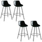 Faux Leather Dining Stools Bucket Armless Bar Stools with Metal Legs Green 4 Piece Set Clearhalo 'Bar Furniture' 'Bar Stools' 'bar_stools' 'furn' 'furn_bar_stools' 'Furniture' 'Kitchen & Dining Furniture' 7015432