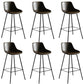 Faux Leather Dining Stools Bucket Armless Bar Stools with Metal Legs Dark Brown 6 Piece Set Clearhalo 'Bar Furniture' 'Bar Stools' 'bar_stools' 'furn' 'furn_bar_stools' 'Furniture' 'Kitchen & Dining Furniture' 7015434