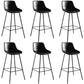 Faux Leather Dining Stools Bucket Armless Bar Stools with Metal Legs Gray 6 Piece Set Clearhalo 'Bar Furniture' 'Bar Stools' 'bar_stools' 'furn' 'furn_bar_stools' 'Furniture' 'Kitchen & Dining Furniture' 7015436