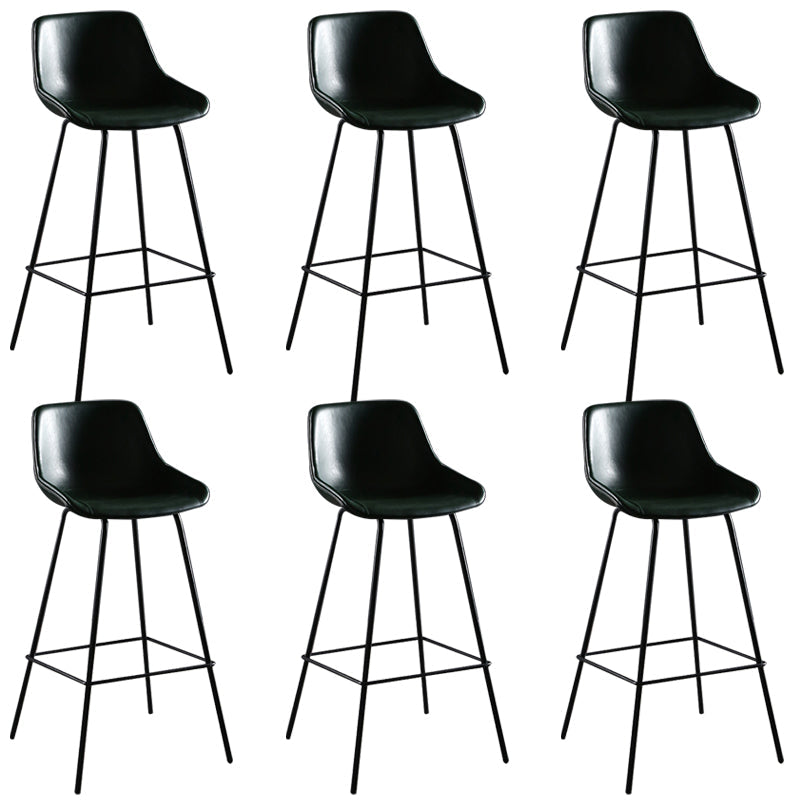Faux Leather Dining Stools Bucket Armless Bar Stools with Metal Legs Green 6 Piece Set Clearhalo 'Bar Furniture' 'Bar Stools' 'bar_stools' 'furn' 'furn_bar_stools' 'Furniture' 'Kitchen & Dining Furniture' 7015437