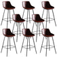 Faux Leather Dining Stools Bucket Armless Bar Stools with Metal Legs Red 8 Piece Set Clearhalo 'Bar Furniture' 'Bar Stools' 'bar_stools' 'furn' 'furn_bar_stools' 'Furniture' 'Kitchen & Dining Furniture' 7015440