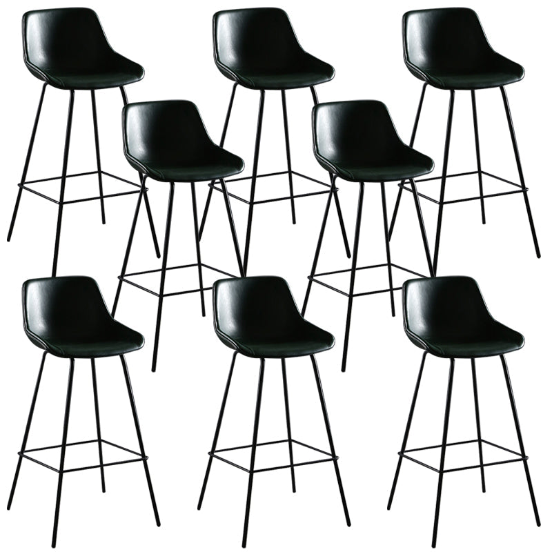Faux Leather Dining Stools Bucket Armless Bar Stools with Metal Legs Green 8 Piece Set Clearhalo 'Bar Furniture' 'Bar Stools' 'bar_stools' 'furn' 'furn_bar_stools' 'Furniture' 'Kitchen & Dining Furniture' 7015442