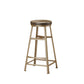 Backless Solid Wood Dining Stools Round Bar Stools with Metal Legs