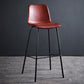 Faux Leather Dining Stools Low Back Bucket Bar Stools with Metal Legs Red 1 Piece Clearhalo 'Bar Furniture' 'Bar Stools' 'bar_stools' 'furn' 'furn_bar_stools' 'Furniture' 'Kitchen & Dining Furniture' 7015467