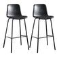 Faux Leather Dining Stools Low Back Bucket Bar Stools with Metal Legs Gray 2 Piece Set Clearhalo 'Bar Furniture' 'Bar Stools' 'bar_stools' 'furn' 'furn_bar_stools' 'Furniture' 'Kitchen & Dining Furniture' 7015473