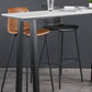 Faux Leather Dining Stools Low Back Bucket Bar Stools with Metal Legs Clearhalo 'Bar Furniture' 'Bar Stools' 'bar_stools' 'furn' 'furn_bar_stools' 'Furniture' 'Kitchen & Dining Furniture' 7015476