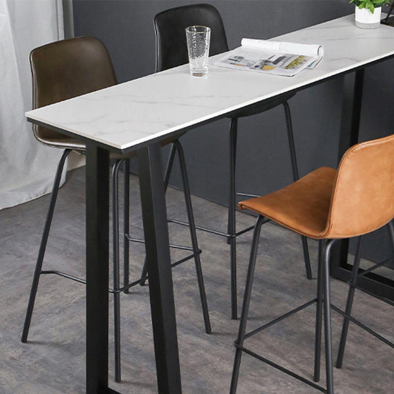Faux Leather Dining Stools Low Back Bucket Bar Stools with Metal Legs Clearhalo 'Bar Furniture' 'Bar Stools' 'bar_stools' 'furn' 'furn_bar_stools' 'Furniture' 'Kitchen & Dining Furniture' 7015478
