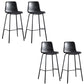 Faux Leather Dining Stools Low Back Bucket Bar Stools with Metal Legs Gray 4 Piece Set Clearhalo 'Bar Furniture' 'Bar Stools' 'bar_stools' 'furn' 'furn_bar_stools' 'Furniture' 'Kitchen & Dining Furniture' 7015482