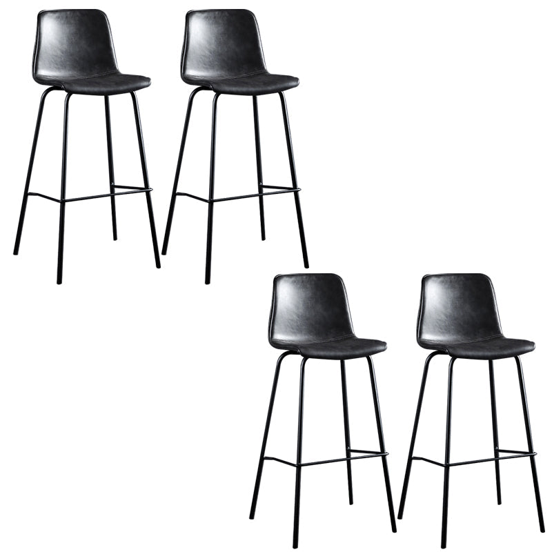 Faux Leather Dining Stools Low Back Bucket Bar Stools with Metal Legs Gray 4 Piece Set Clearhalo 'Bar Furniture' 'Bar Stools' 'bar_stools' 'furn' 'furn_bar_stools' 'Furniture' 'Kitchen & Dining Furniture' 7015482