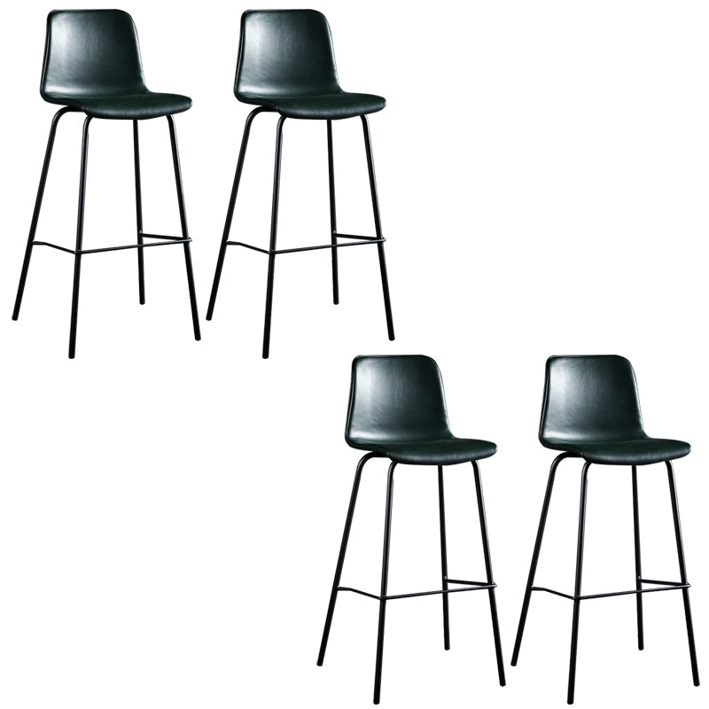 Faux Leather Dining Stools Low Back Bucket Bar Stools with Metal Legs Green 4 Piece Set Clearhalo 'Bar Furniture' 'Bar Stools' 'bar_stools' 'furn' 'furn_bar_stools' 'Furniture' 'Kitchen & Dining Furniture' 7015483