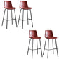 Faux Leather Dining Stools Low Back Bucket Bar Stools with Metal Legs Red 4 Piece Set Clearhalo 'Bar Furniture' 'Bar Stools' 'bar_stools' 'furn' 'furn_bar_stools' 'Furniture' 'Kitchen & Dining Furniture' 7015484