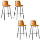 Faux Leather Dining Stools Low Back Bucket Bar Stools with Metal Legs Brown 4 Piece Set Clearhalo 'Bar Furniture' 'Bar Stools' 'bar_stools' 'furn' 'furn_bar_stools' 'Furniture' 'Kitchen & Dining Furniture' 7015485