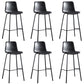 Faux Leather Dining Stools Low Back Bucket Bar Stools with Metal Legs Gray 6 Piece Set Clearhalo 'Bar Furniture' 'Bar Stools' 'bar_stools' 'furn' 'furn_bar_stools' 'Furniture' 'Kitchen & Dining Furniture' 7015487
