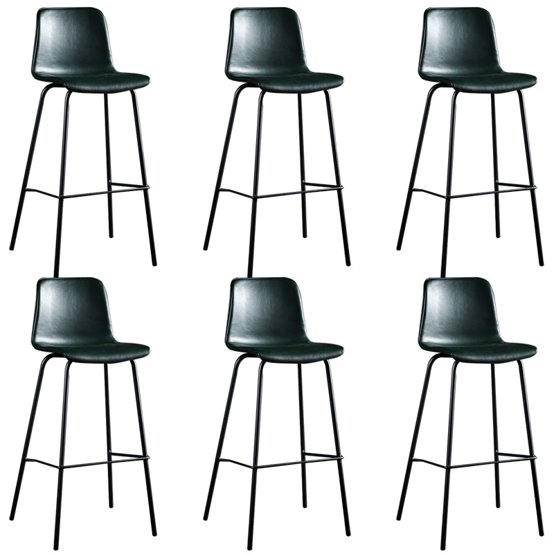 Faux Leather Dining Stools Low Back Bucket Bar Stools with Metal Legs Green 6 Piece Set Clearhalo 'Bar Furniture' 'Bar Stools' 'bar_stools' 'furn' 'furn_bar_stools' 'Furniture' 'Kitchen & Dining Furniture' 7015488