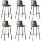 Faux Leather Dining Stools Low Back Bucket Bar Stools with Metal Legs Dark Brown 6 Piece Set Clearhalo 'Bar Furniture' 'Bar Stools' 'bar_stools' 'furn' 'furn_bar_stools' 'Furniture' 'Kitchen & Dining Furniture' 7015491