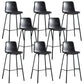 Faux Leather Dining Stools Low Back Bucket Bar Stools with Metal Legs Gray 8 Piece Set Clearhalo 'Bar Furniture' 'Bar Stools' 'bar_stools' 'furn' 'furn_bar_stools' 'Furniture' 'Kitchen & Dining Furniture' 7015492