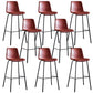 Faux Leather Dining Stools Low Back Bucket Bar Stools with Metal Legs Red 8 Piece Set Clearhalo 'Bar Furniture' 'Bar Stools' 'bar_stools' 'furn' 'furn_bar_stools' 'Furniture' 'Kitchen & Dining Furniture' 7015494