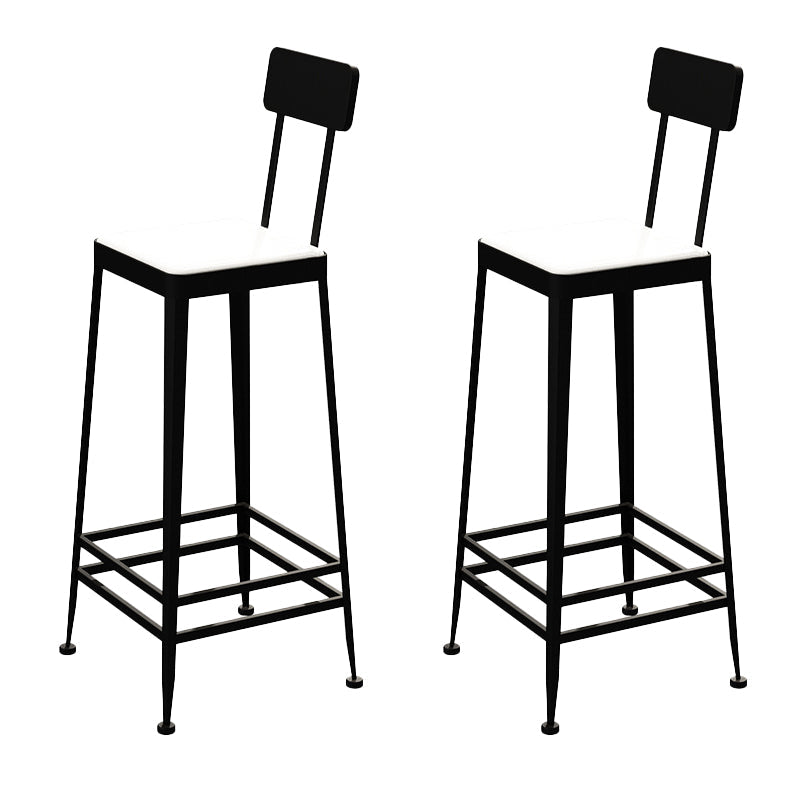 Sgabelli da bar quadrato in finta pelle in pelle con base di metallo