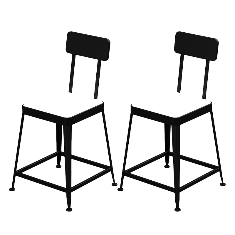 Sgabelli da bar quadrato in finta pelle in pelle con base di metallo