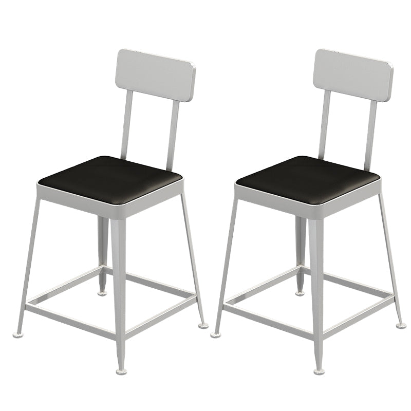 Sgabelli da bar quadrato in finta pelle in pelle con base di metallo