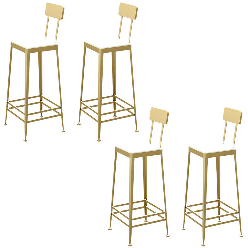 Sgabelli da bar quadrato in finta pelle in pelle con base di metallo