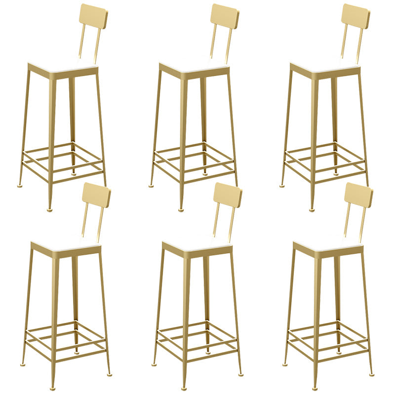 Sgabelli da bar quadrato in finta pelle in pelle con base di metallo