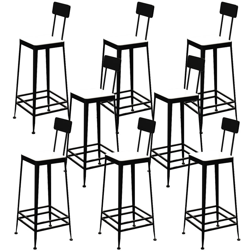 Sgabelli da bar quadrato in finta pelle in pelle con base di metallo