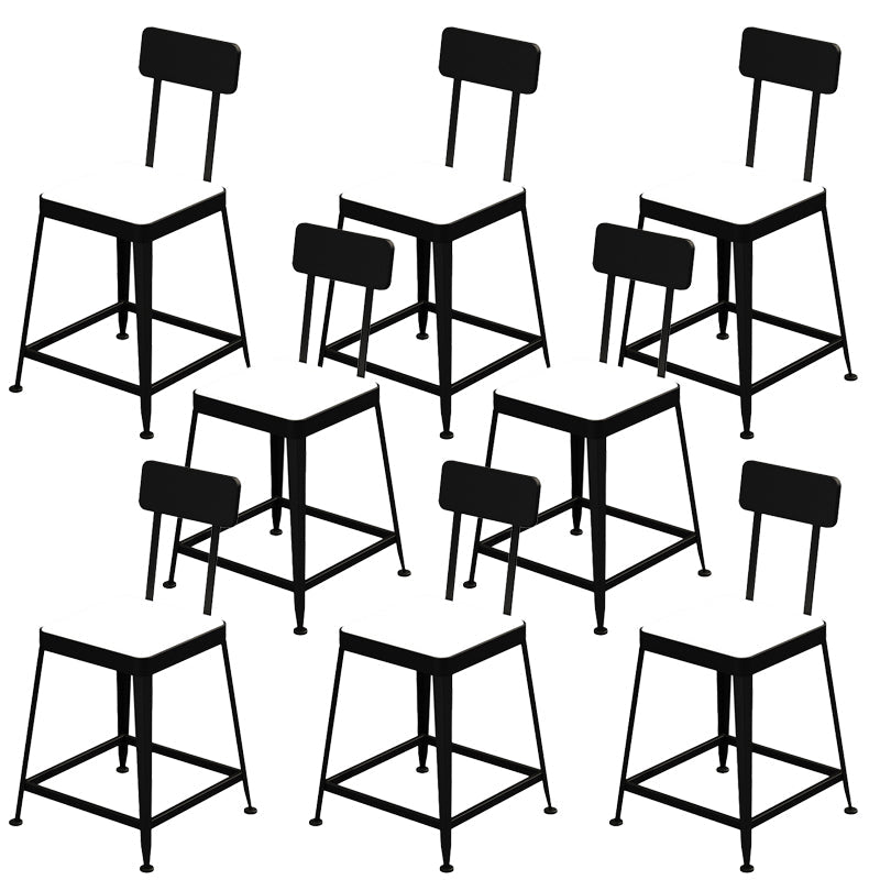 Sgabelli da bar quadrato in finta pelle in pelle con base di metallo