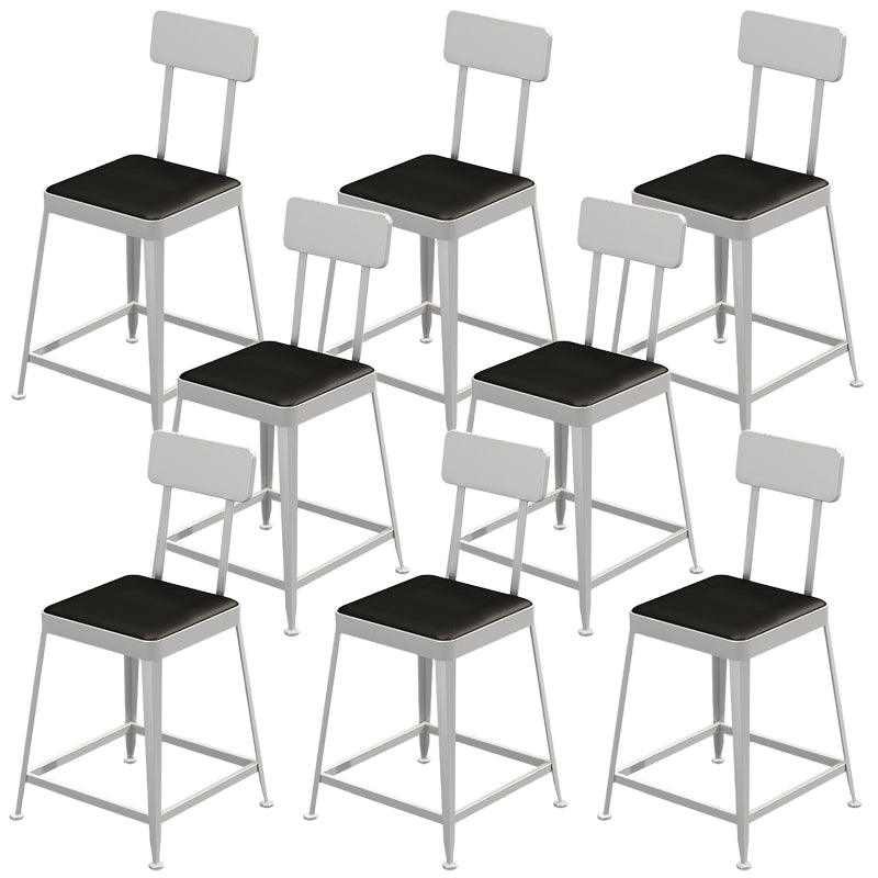 Sgabelli da bar quadrato in finta pelle in pelle con base di metallo