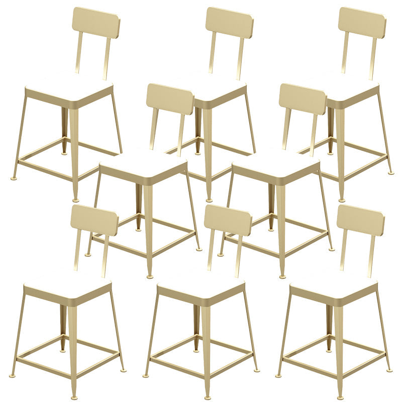 Sgabelli da bar quadrato in finta pelle in pelle con base di metallo