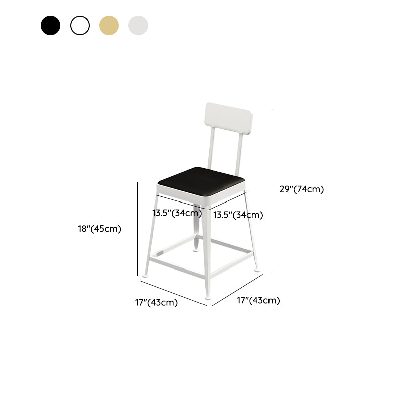 Sgabelli da bar quadrato in finta pelle in pelle con base di metallo