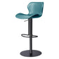 Modern Faux Leather Barstools Adjustable Height Swivel Barstools Black Blue 1 Piece Clearhalo 'Bar Furniture' 'Bar Stools' 'bar_stools' 'furn' 'furn_bar_stools' 'Furniture' 'Kitchen & Dining Furniture' 7015585