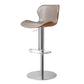 Modern Faux Leather Barstools Adjustable Height Swivel Barstools Silver Gray Orange 1 Piece Clearhalo 'Bar Furniture' 'Bar Stools' 'bar_stools' 'furn' 'furn_bar_stools' 'Furniture' 'Kitchen & Dining Furniture' 7015594