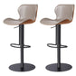 Modern Faux Leather Barstools Adjustable Height Swivel Barstools Black Gray Orange 2 Piece Set Clearhalo 'Bar Furniture' 'Bar Stools' 'bar_stools' 'furn' 'furn_bar_stools' 'Furniture' 'Kitchen & Dining Furniture' 7015605