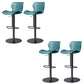 Modern Faux Leather Barstools Adjustable Height Swivel Barstools Black Blue 4 Piece Set Clearhalo 'Bar Furniture' 'Bar Stools' 'bar_stools' 'furn' 'furn_bar_stools' 'Furniture' 'Kitchen & Dining Furniture' 7015610