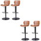 Modern Faux Leather Barstools Adjustable Height Swivel Barstools Black Brown 4 Piece Set Clearhalo 'Bar Furniture' 'Bar Stools' 'bar_stools' 'furn' 'furn_bar_stools' 'Furniture' 'Kitchen & Dining Furniture' 7015611