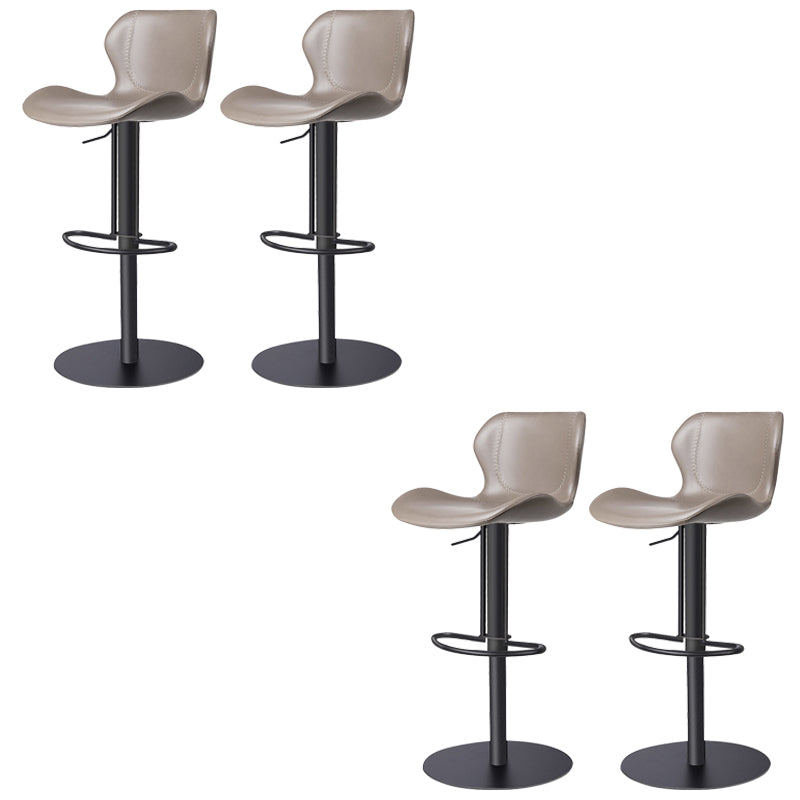 Modern Faux Leather Barstools Adjustable Height Swivel Barstools Black Gray 4 Piece Set Clearhalo 'Bar Furniture' 'Bar Stools' 'bar_stools' 'furn' 'furn_bar_stools' 'Furniture' 'Kitchen & Dining Furniture' 7015612