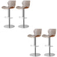 Modern Faux Leather Barstools Adjustable Height Swivel Barstools Silver Gray Orange 4 Piece Set Clearhalo 'Bar Furniture' 'Bar Stools' 'bar_stools' 'furn' 'furn_bar_stools' 'Furniture' 'Kitchen & Dining Furniture' 7015615