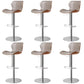 Modern Faux Leather Barstools Adjustable Height Swivel Barstools Silver Gray Orange 6 Piece Set Clearhalo 'Bar Furniture' 'Bar Stools' 'bar_stools' 'furn' 'furn_bar_stools' 'Furniture' 'Kitchen & Dining Furniture' 7015623